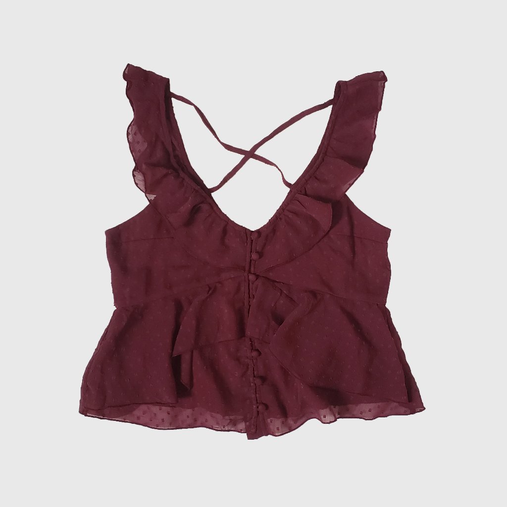 Ruffle V-Neck Shell